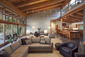 Vashon Island, Washingrton, USA,Sofa and armchairs in modern house