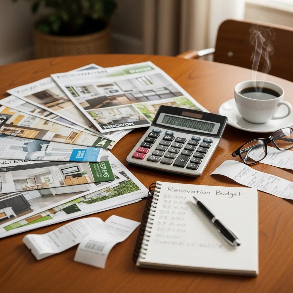 budget planning session for home renovation and remodeling with brochures and calculator d6153290 871f 45b3 bb9f 1b32b94a3745 budget planning session for home renovation and remodeling with brochures and calculator d6153290 871f 45b3 bb9f 1b32b94a3745