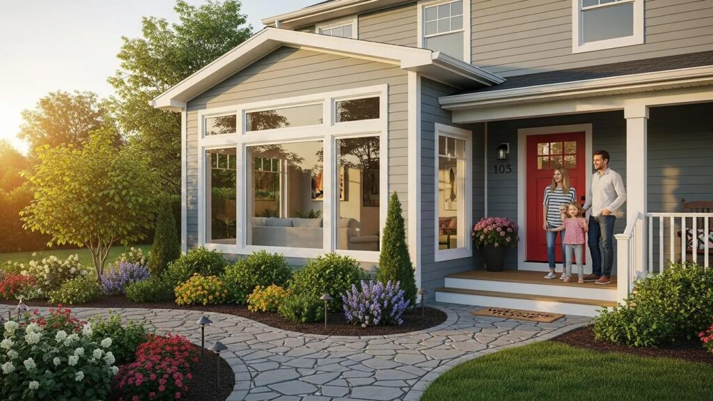beautifully designed home addition blending with existing architecture in a suburban setting 59b14e10 f6b5 47a3 96c1 30f96c157bb0