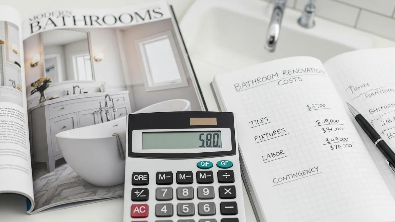 Budgeting tools for bathroom renovation permits including a calculator and cost estimates