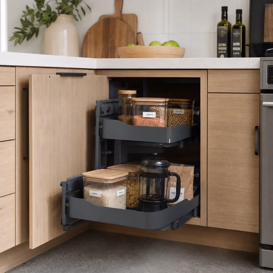 blind corner cabinet solutions at a glance pull out organizer 1874