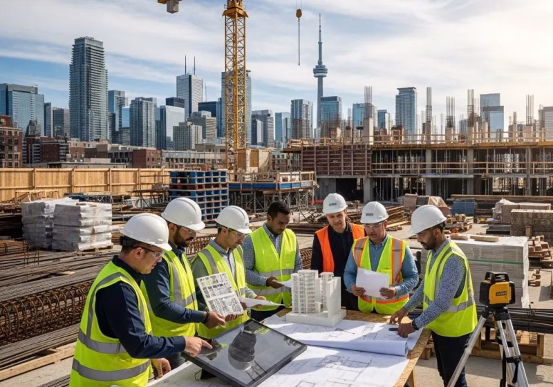 design build construction team collaborating on a project in toronto with skyline in the background 0bbe07df 252e 48ca 8627 886634771fd6