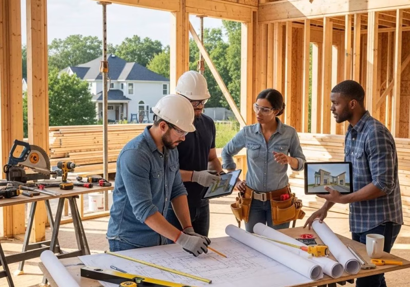 modern home renovation scene in new jersey with construction team collaborating on design build project c0623d20 c5b2 4f4a a903 aa755f9a3aad
