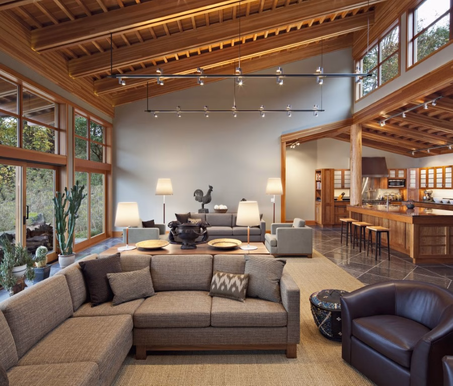 Sofa and armchairs in a renovated modern house