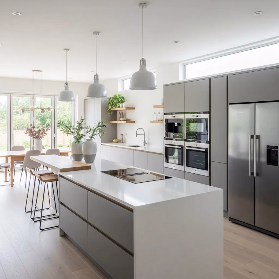 Modern kitchen renovation with custom cabinetry