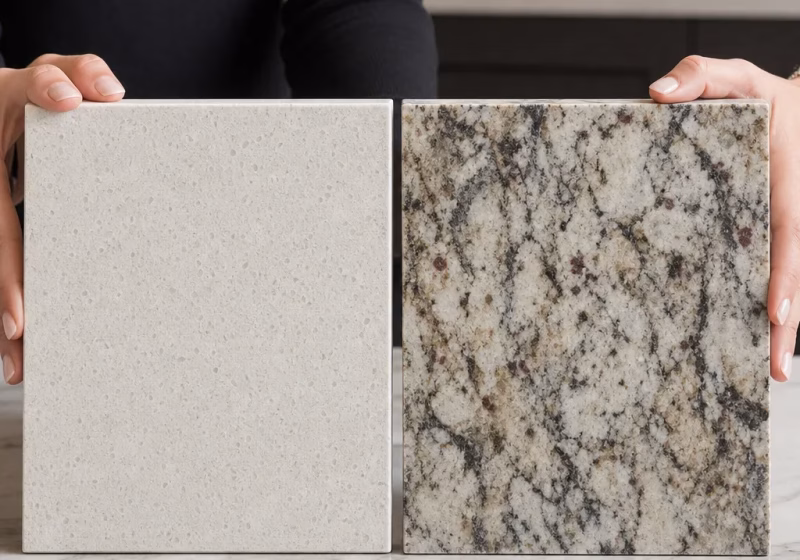 quartz vs granite material samples 697