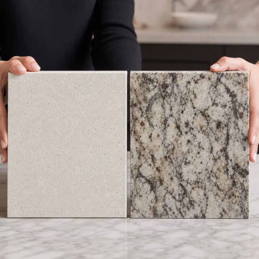quartz vs granite material samples 697