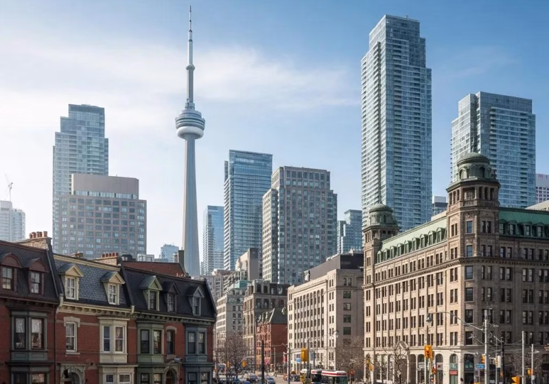 toronto cityscape featuring a mix of victorian edwardian and modern architectural styles c343d006 0936 4e70 9b19 719988462892