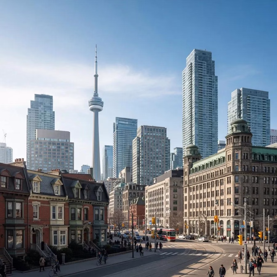 toronto cityscape featuring a mix of victorian edwardian and modern architectural styles c343d006 0936 4e70 9b19 719988462892