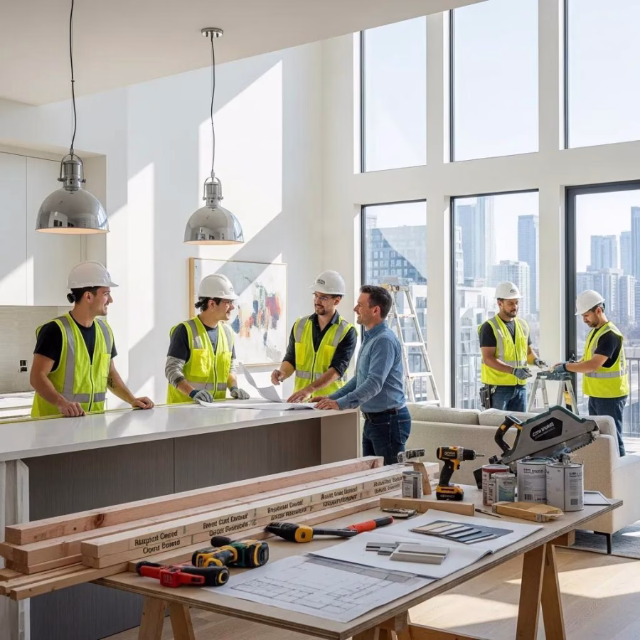 toronto home renovation with construction workers collaborating on site a84c16e0 59aa 47bf 9639 e004fb7d4c68