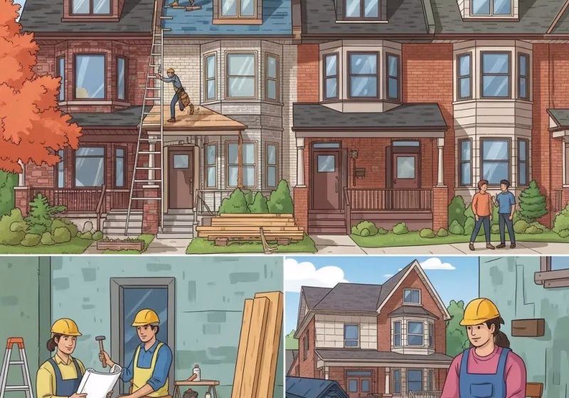 toronto residential neighborhood with home renovations in progress highlighting construction activity and community engagement 52052996 ec90 45b2 ab90 bfc3fd55588b