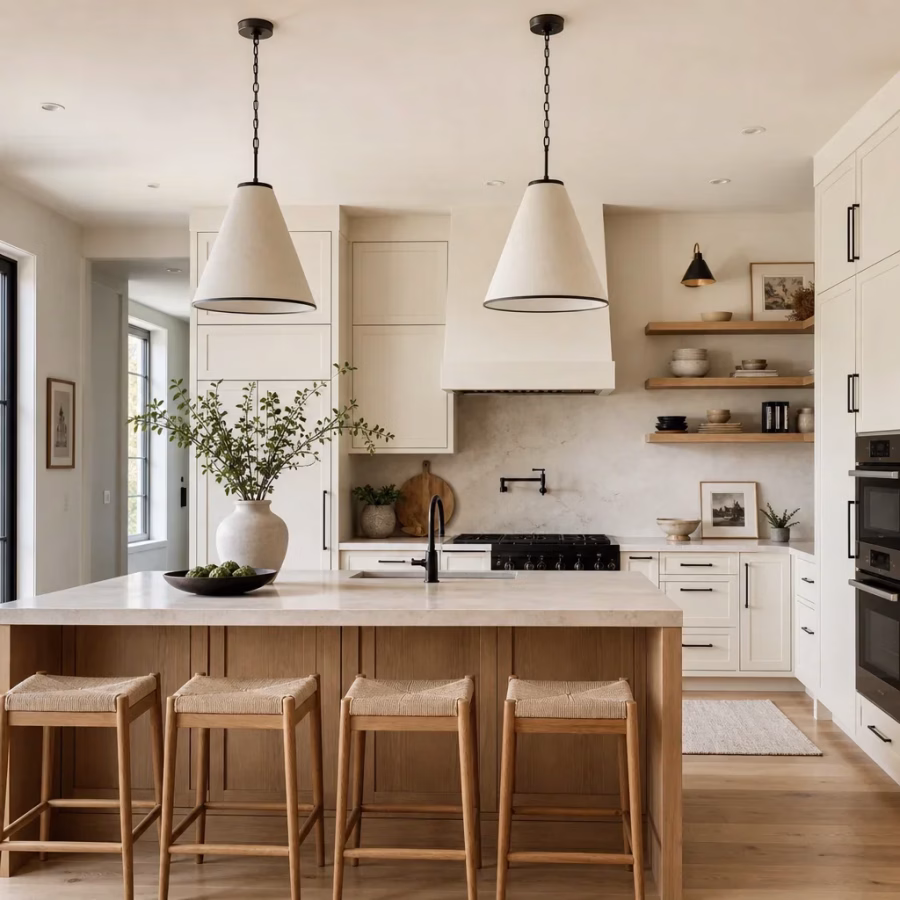 warm white natural oak kitchen palette 1914